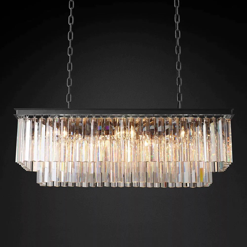 1920S Odeen Rectangular Chandelier - Cyran Lamps