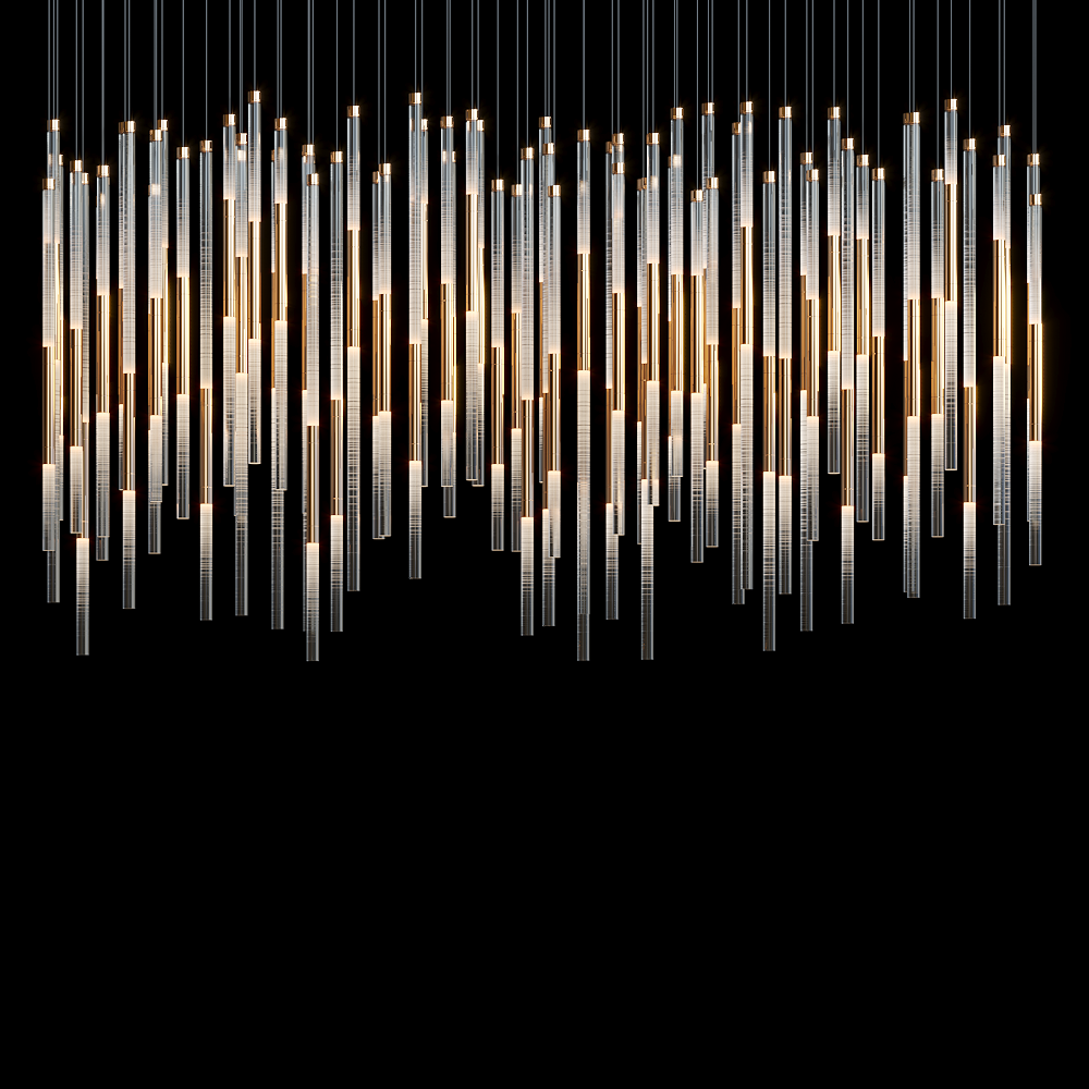 Frosted Tube Cluster Chandelier