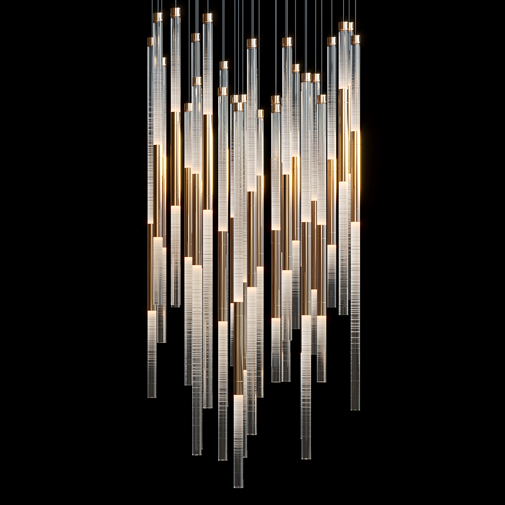 Frosted Tube Cluster Chandelier