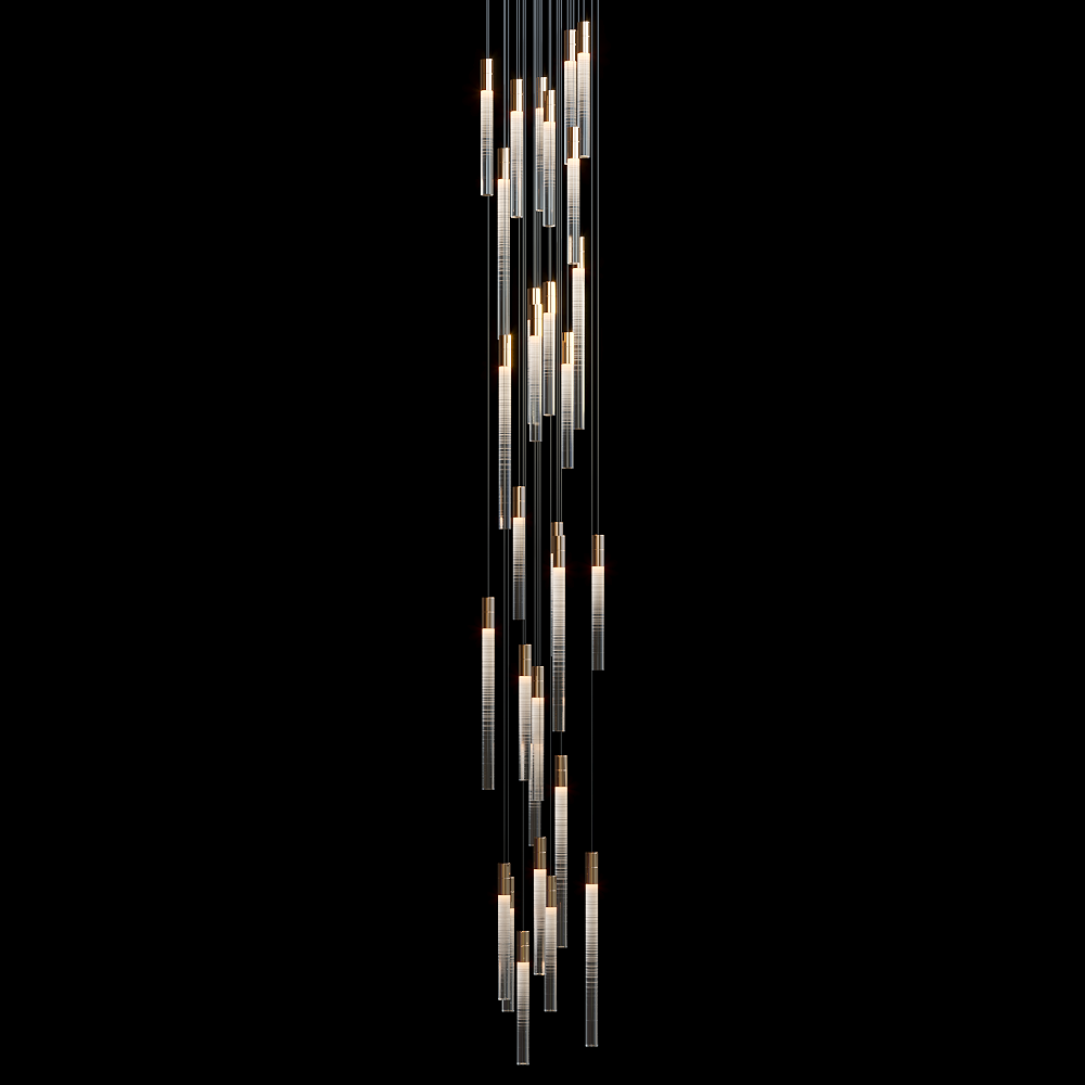 Frosted Tube Cluster Chandelier