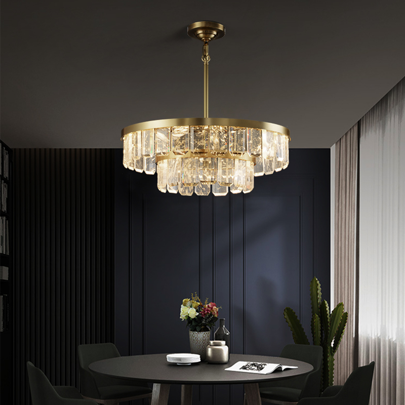 Rebecca Postmodern Double Tier Crystal Chandelier - Yovalighting