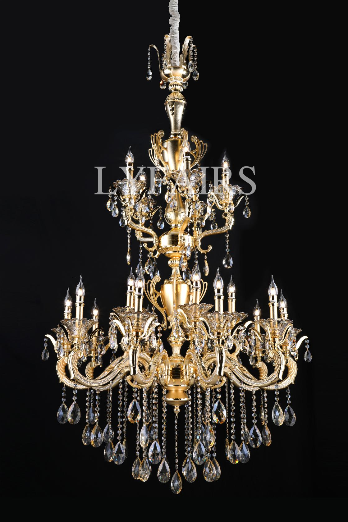Royal Baroque Revival Vintage Chandelier Series with Waterfall Crystal