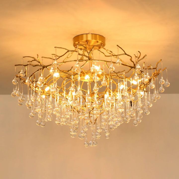 TLL Arcadia Branch Brass Chandelier