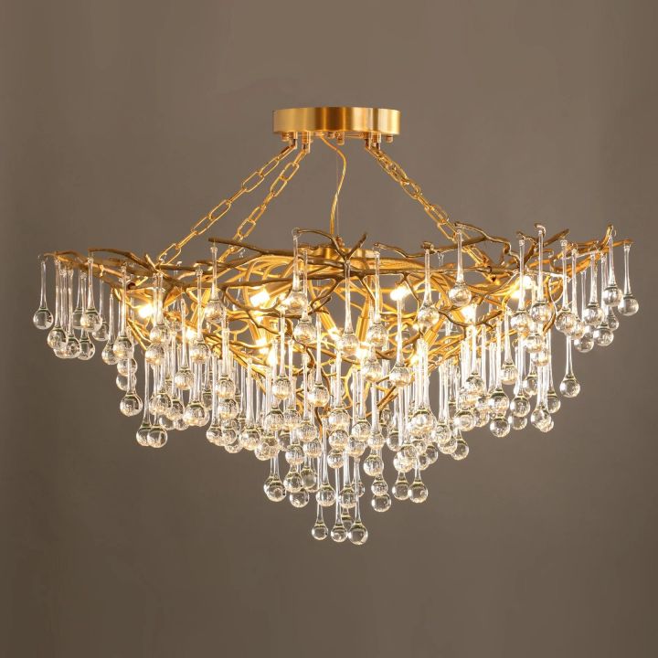 TLL Arcadia Branch Brass Chandelier