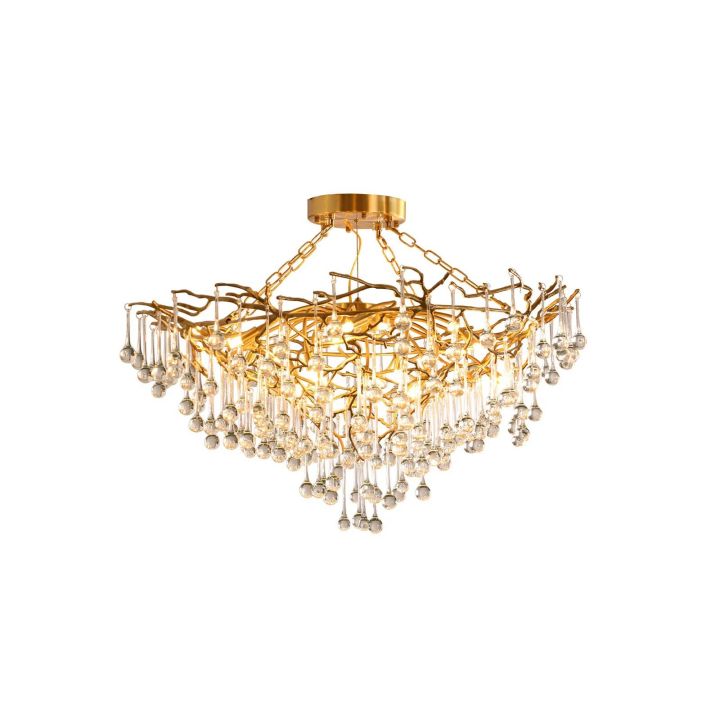 TLL Arcadia Branch Brass Chandelier