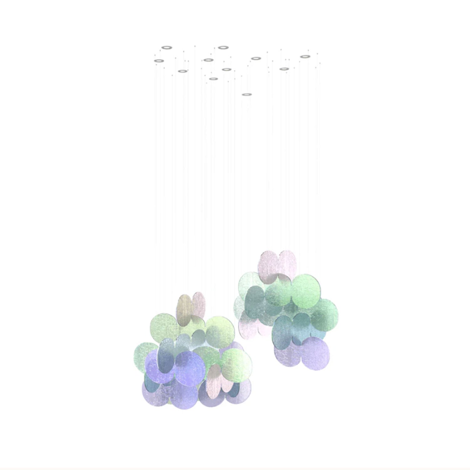 Clouds Iridescent Disc Chandelier