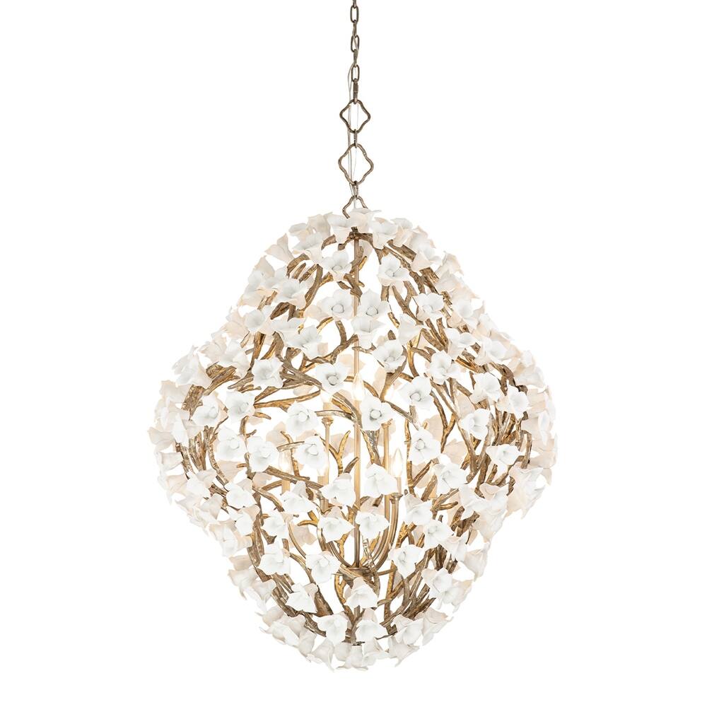 Modern Art Design Lily Ceramic Flower Chandelier for Low-ceiling