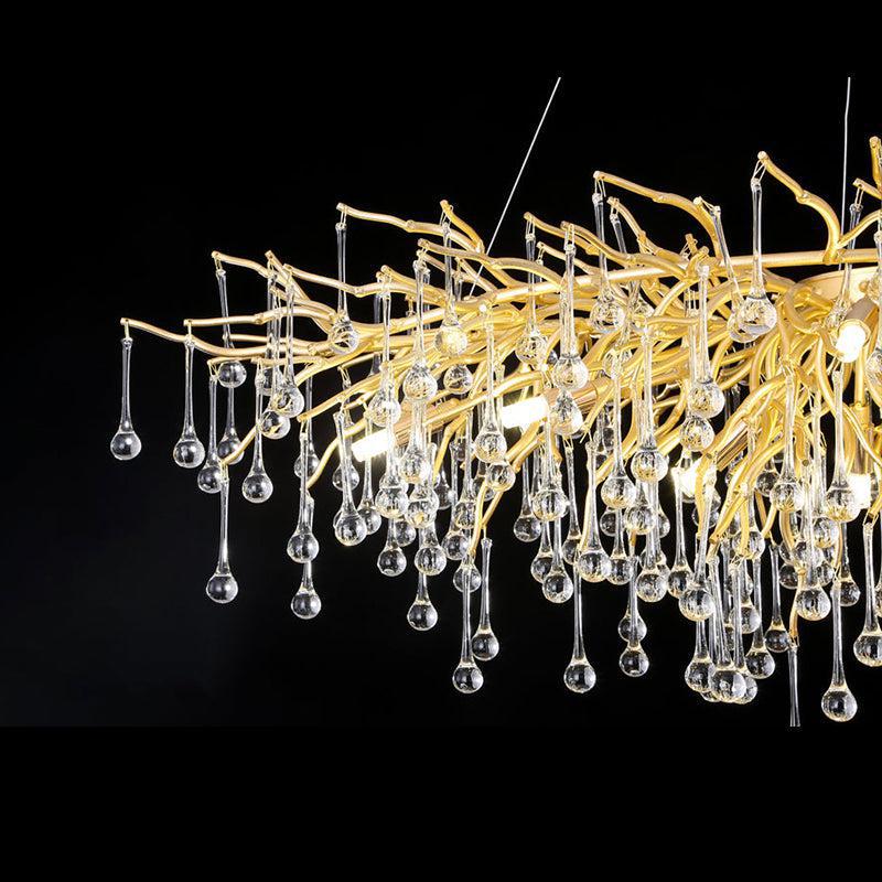 TLL Aqua Modern Tree Branch Crystal Chandelier 47.5" L