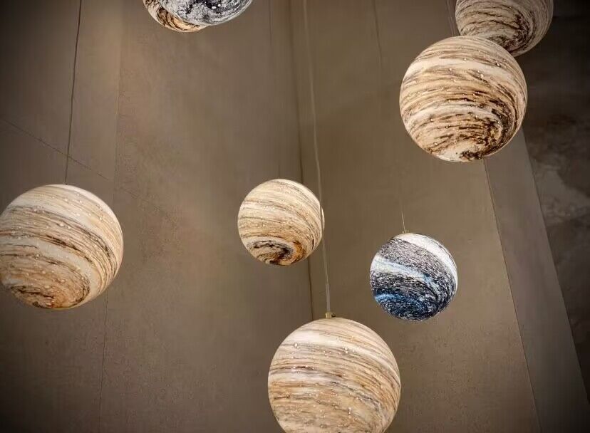 Nordic Planet Creative Long Ball Pendant Chandelier Staircase Foyer - Yovalighting