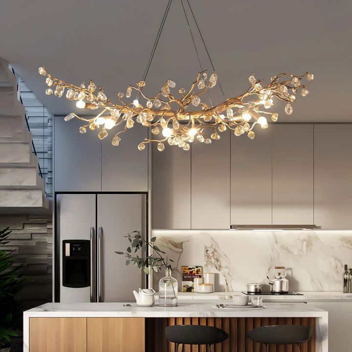 Luxurious Crystal Brass Dining Room Chandelier