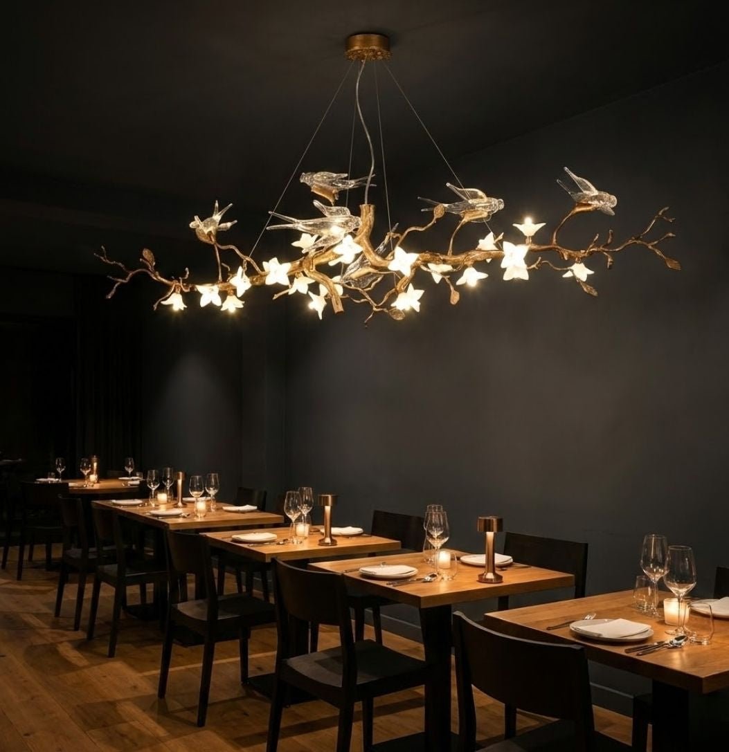 Calyx Bird Branch Chandelier for Dining Room - Copper49.2" (125cm)Warm White 3000KCyranlamps