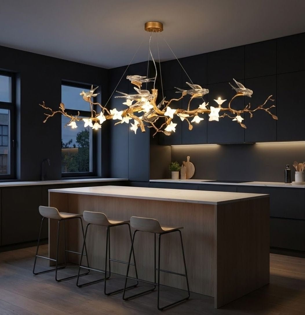 Calyx Bird Branch Chandelier for Dining Room - Copper49.2" (125cm)Warm White 3000KCyranlamps