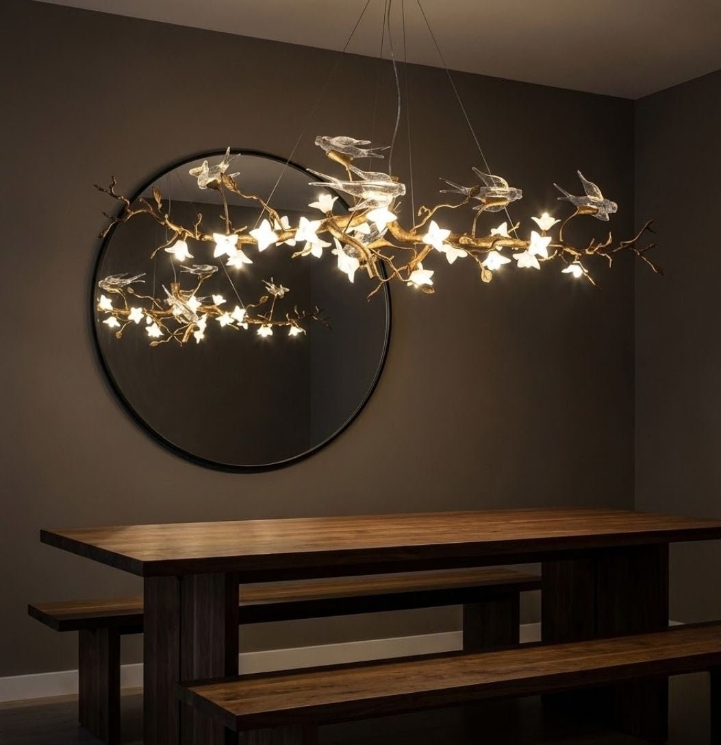 Calyx Bird Branch Chandelier for Dining Room - Copper49.2" (125cm)Warm White 3000KCyranlamps