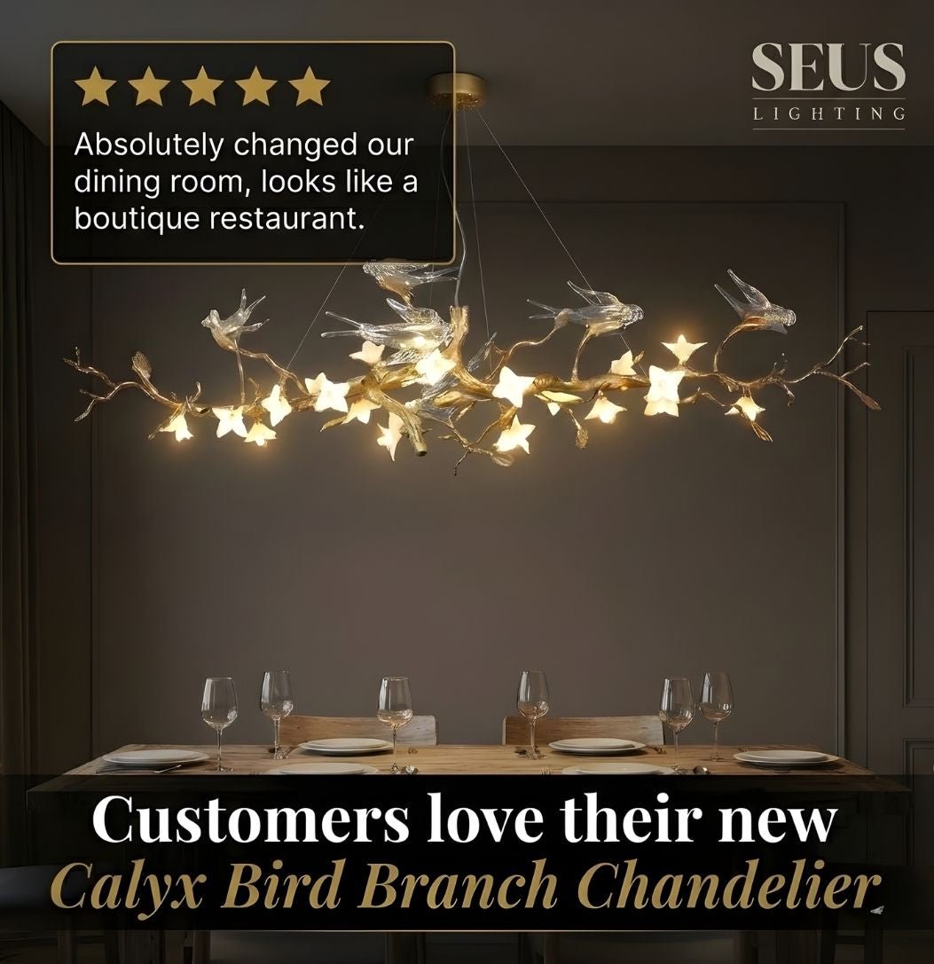 Calyx Bird Branch Chandelier for Dining Room - Copper49.2" (125cm)Warm White 3000KCyranlamps