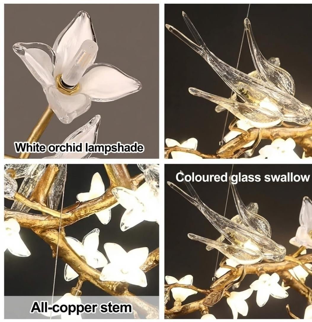 Calyx Bird Branch Chandelier for Dining Room - Copper49.2" (125cm)Warm White 3000KCyranlamps