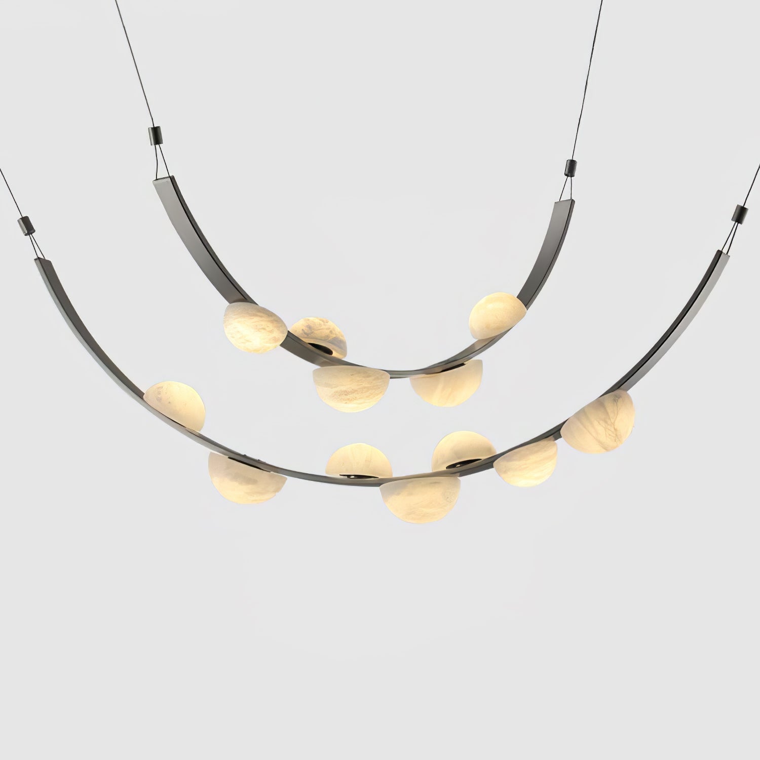 Dew Drops Alabaster Chandelier - L 188cm x H 120cm / L 74″ x H 47.2″Black & WhiteWarm LightCyranlamps