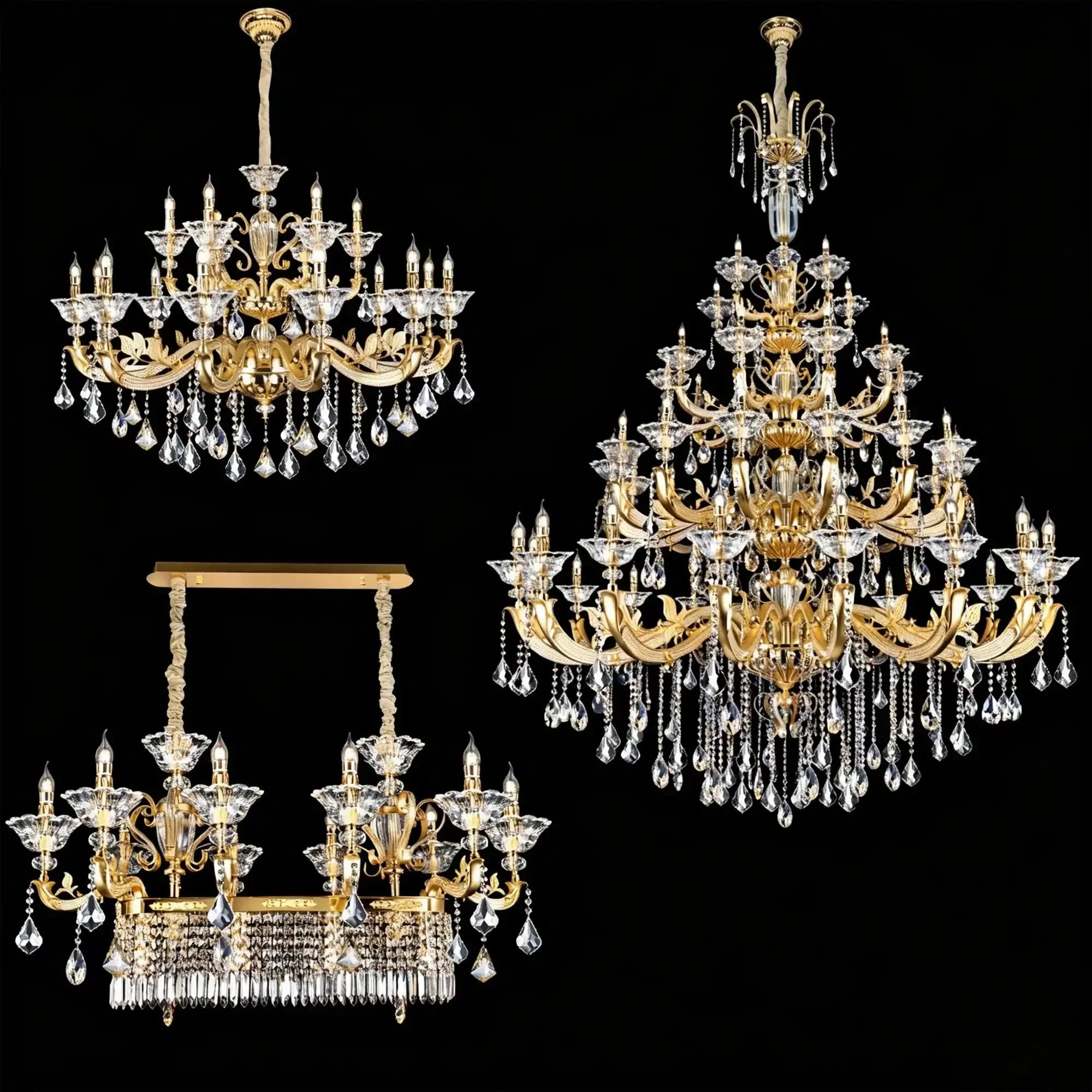 Eternal Baroque Revival Chandelier Series with Diamond - Inspired Crystal - Studded Light Arms - 6 Lights/D28.35"*H24.80"(D72cm*H63cm)Warm LightCyranlamps