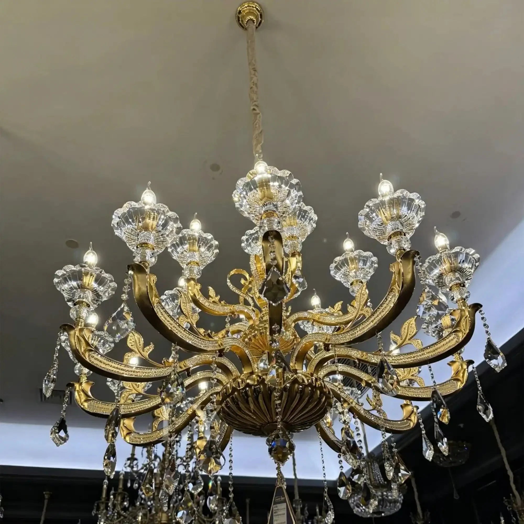 Eternal Baroque Revival Chandelier Series with Diamond - Inspired Crystal - Studded Light Arms - 48 Lights/D77.17"*H109.45"(D196cm*H278cm)Warm LightCyranlamps