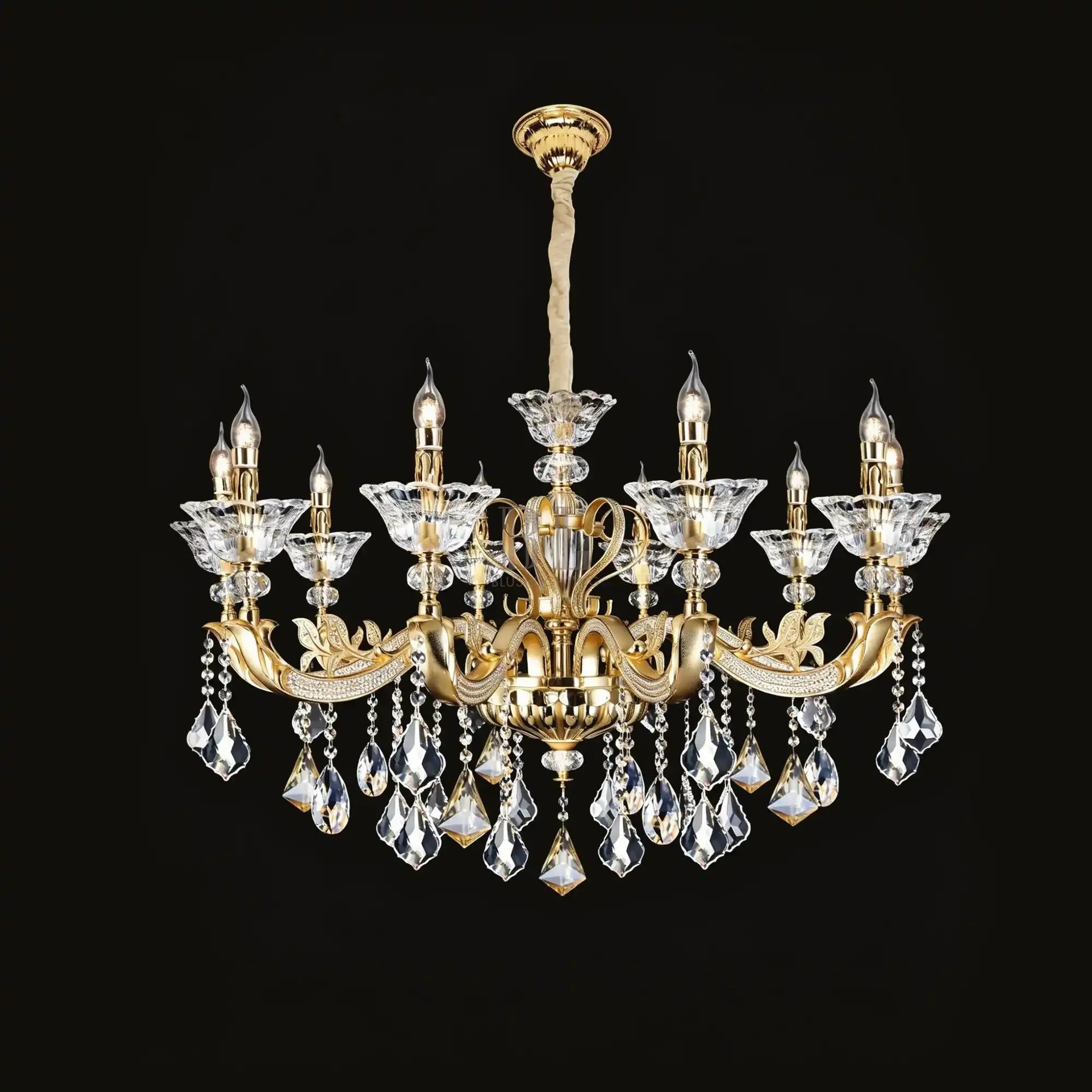 Eternal Baroque Revival Chandelier Series with Diamond - Inspired Crystal - Studded Light Arms - 10 Lights/D42.52"*H28.35"(D108cm*H72cm)Warm LightCyranlamps