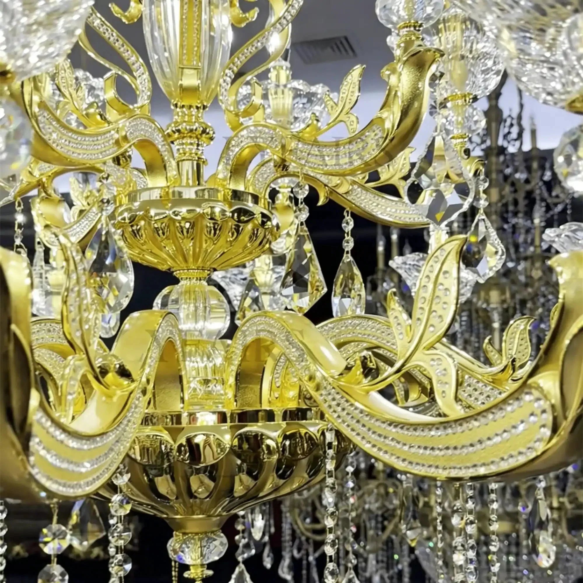 Eternal Baroque Revival Chandelier Series with Diamond - Inspired Crystal - Studded Light Arms - 48 Lights/D77.17"*H109.45"(D196cm*H278cm)Warm LightCyranlamps