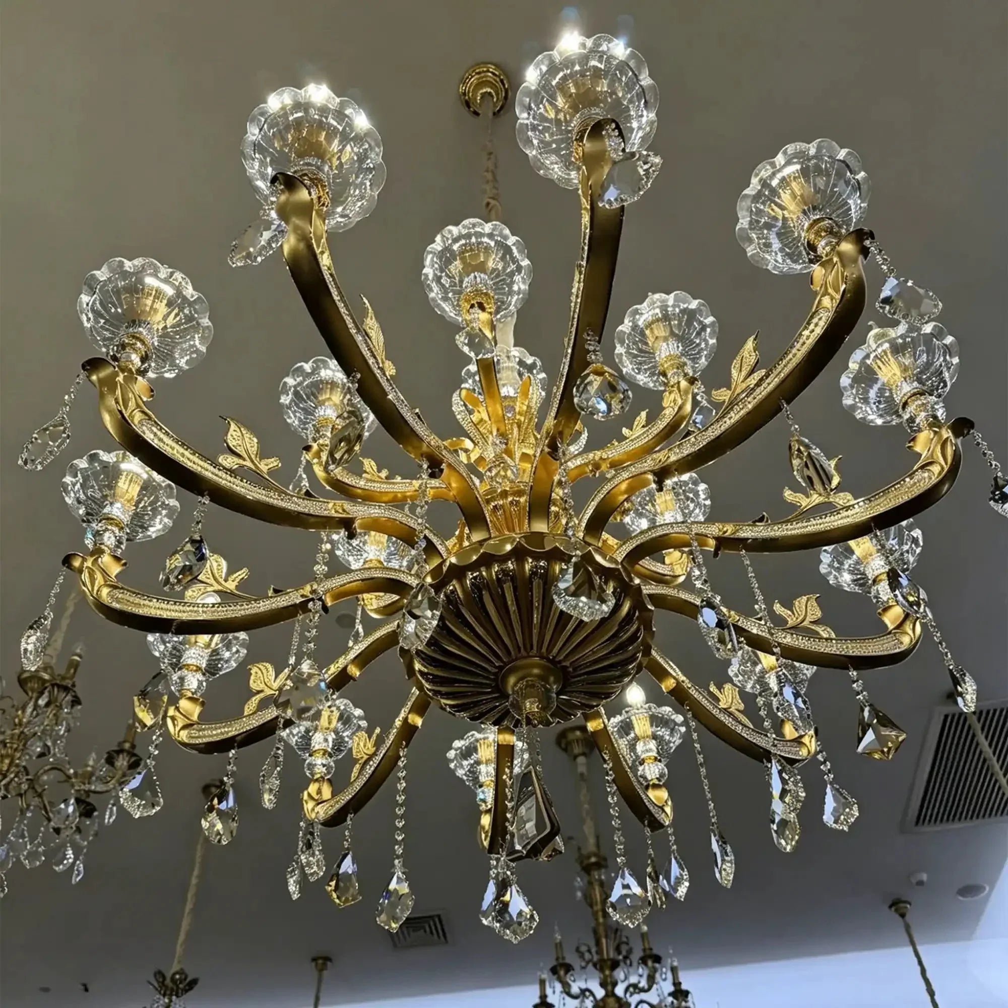 Eternal Baroque Revival Chandelier Series with Diamond - Inspired Crystal - Studded Light Arms - 48 Lights/D77.17"*H109.45"(D196cm*H278cm)Warm LightCyranlamps