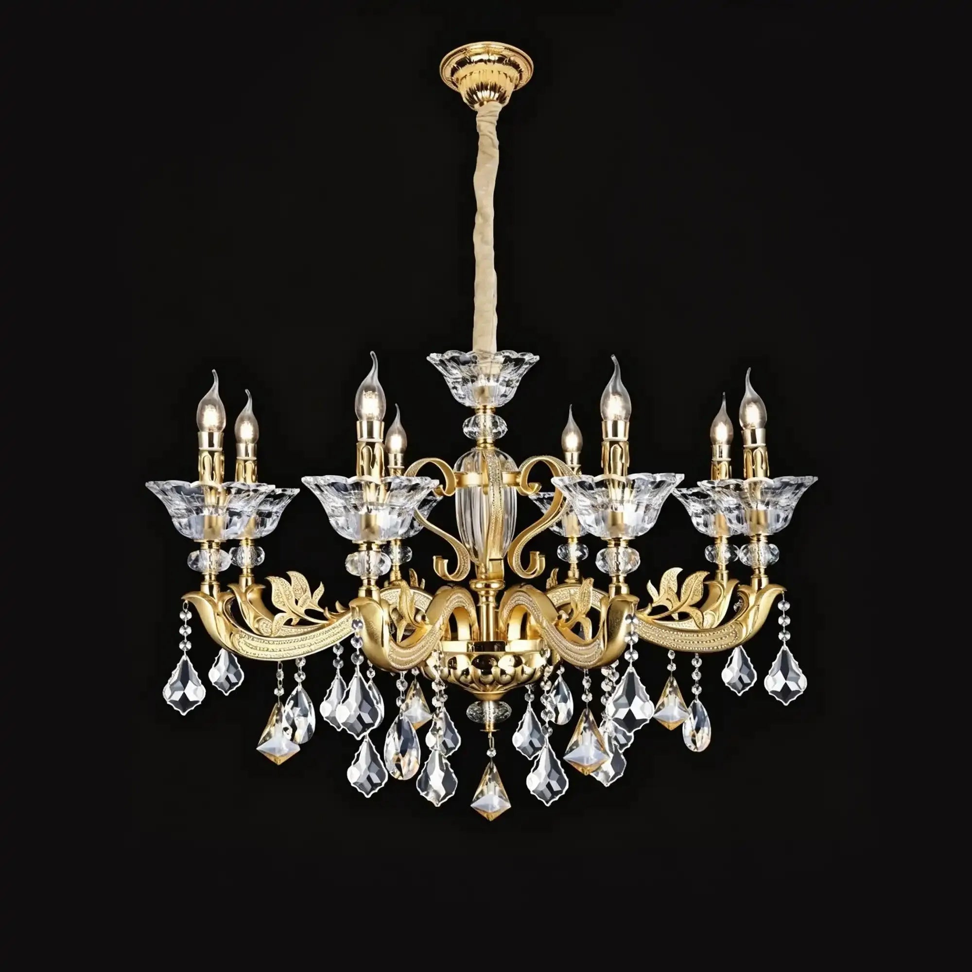 Eternal Baroque Revival Chandelier Series with Diamond - Inspired Crystal - Studded Light Arms - 8 Lights/D35.04"*H25.59"(D89cm*H65cm)Warm LightCyranlamps