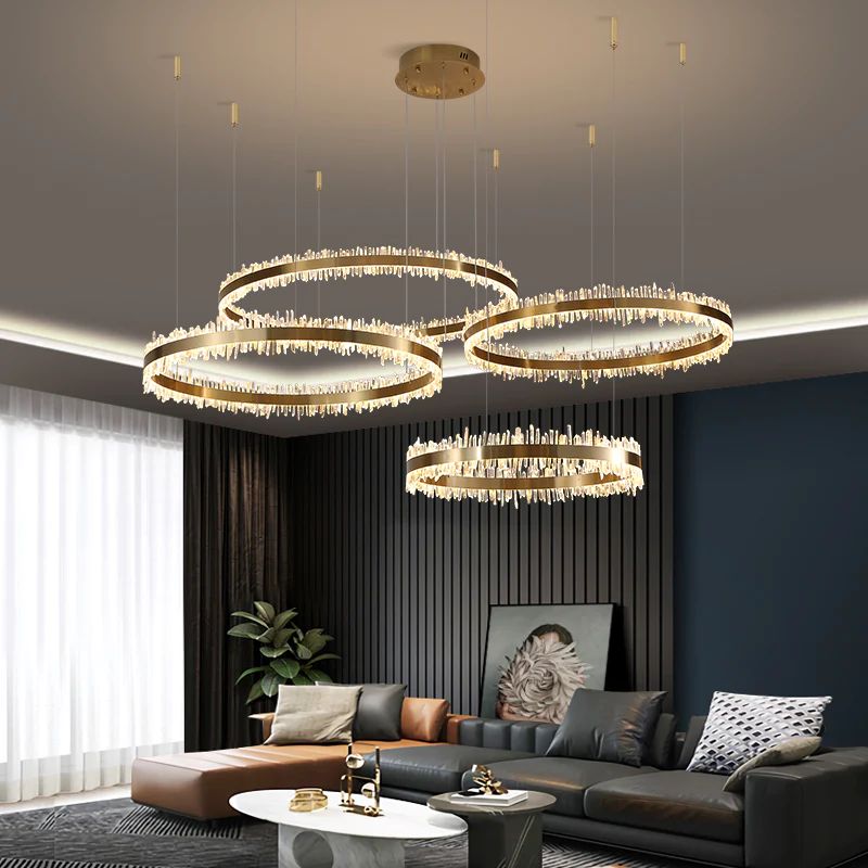 Gina Rock Crystal Rings Luxury Chandelier - Cyranlamps