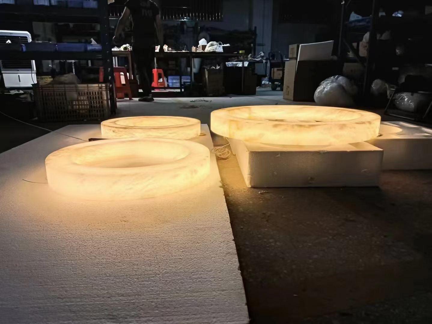 Halo Ring Alabaster Natural Stone Chandelier - 23.6 x 2.4 x 2.4 inchesCyranlamps