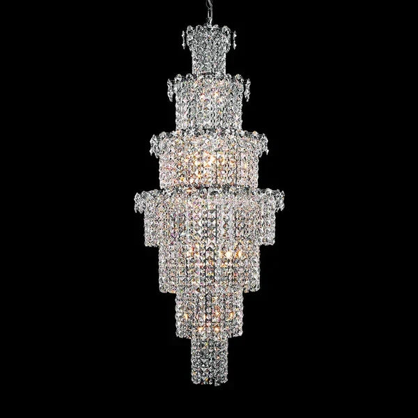 Large Multi-pieces Crystal Chandelier Stylish Ceiling Light Fixture For Foyer Living Room Staircase