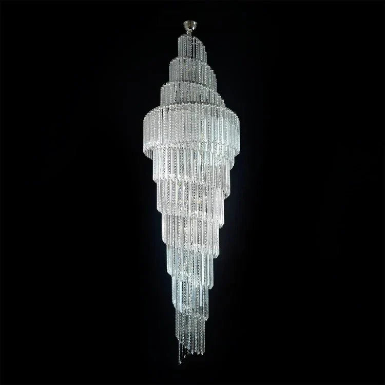 Luxury Spiral Crystal Chandelier for High - ceiling/Foyer/Staircase - D31.5"*H126"/110kgWhite LightCyranlamps