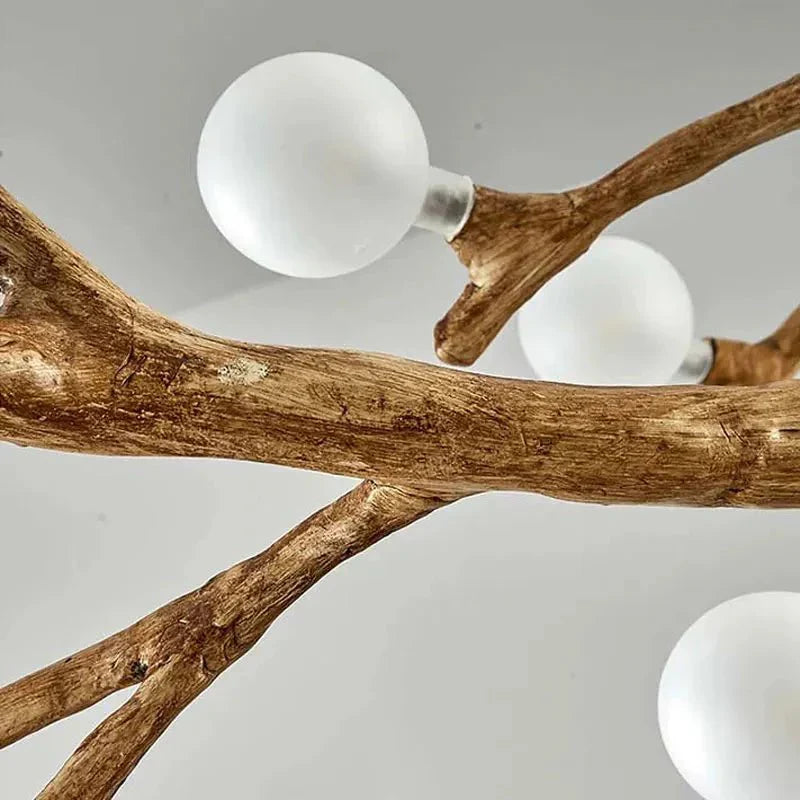 Madelyn Rustic Branch Chandelier Frosted/Clear Ball - Frosted BallWarm White 3000K28Cyranlamps