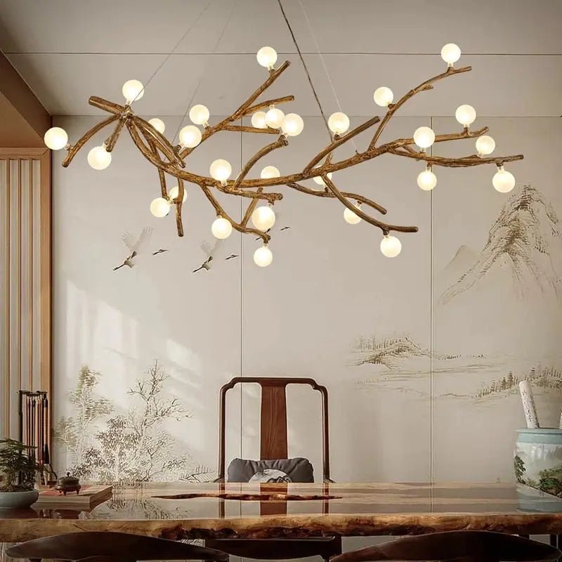 Madelyn Rustic Branch Chandelier Frosted/Clear Ball - Frosted BallWarm White 3000K28Cyranlamps