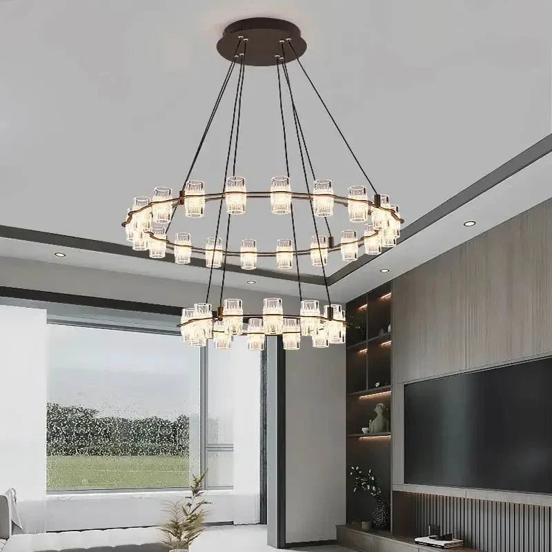 Misty 2 - Layer Ring Modern Retro Chandelier - 32 LightsCyranlamps