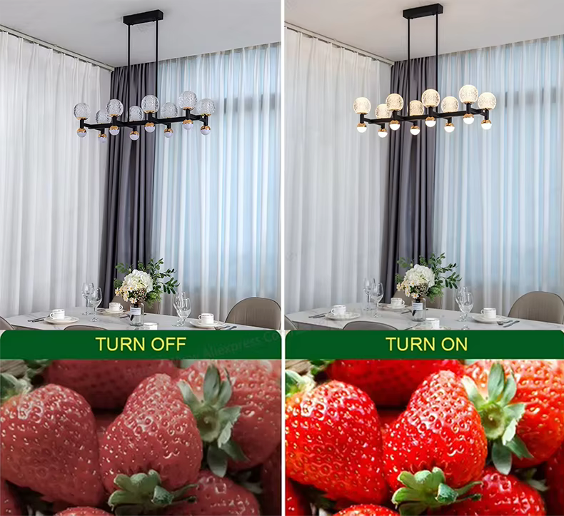 Modern Black Linear Dining Room Chandelier 12/16 Lights - 16 LightWarm White 3000KCyranlamps