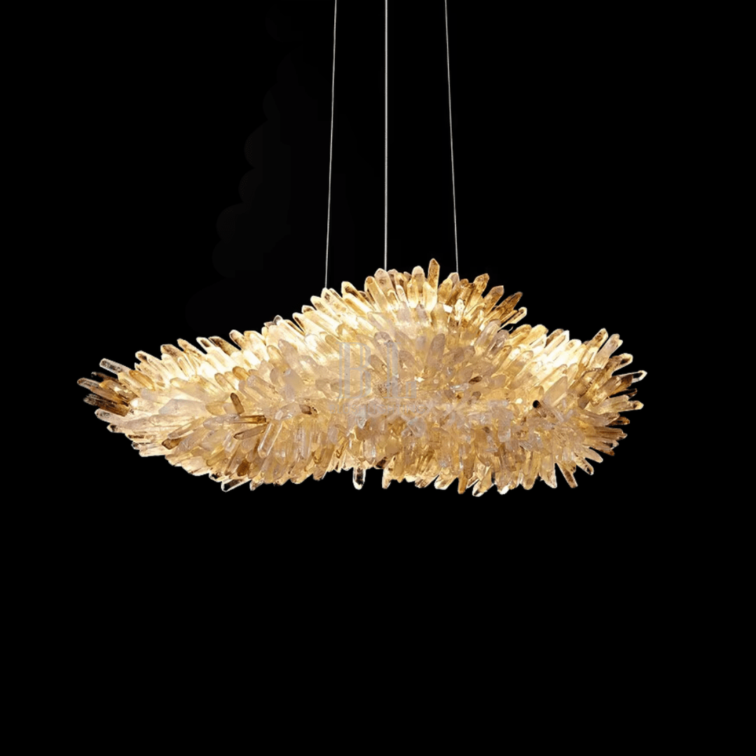 Modern Natural Crystal Wing Chandelier - L25.6"*H10.2"(L65cm*W26cm)AmberWarm LightCyranlamps
