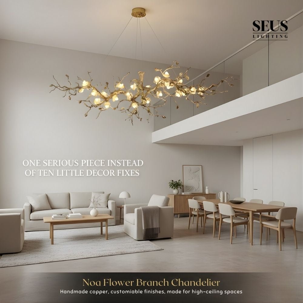 Noa Flower Branch Chandelier - L47.24” (120 cm)Warm White 3000KCyranlamps