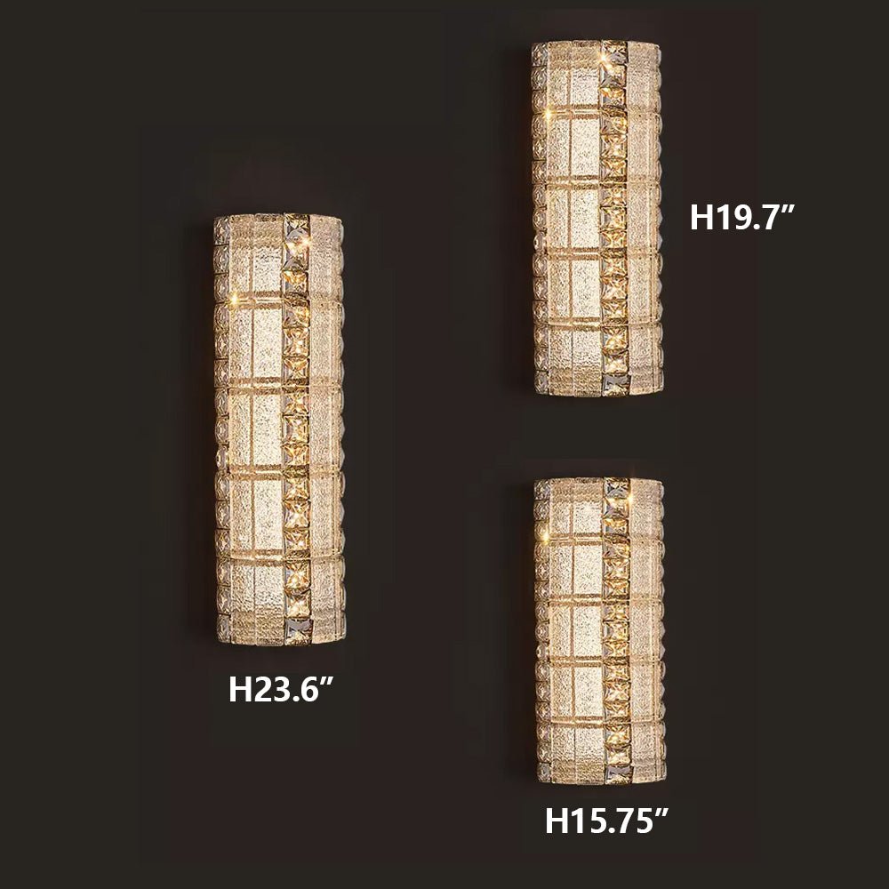 Oversized Multi - layers Luxury Gold Crystal Chandelier For Large Foyer/Hallway/Entryway - Wall Light/W3.94"*D3.94"*H15.75"Warm LightCyranlamps