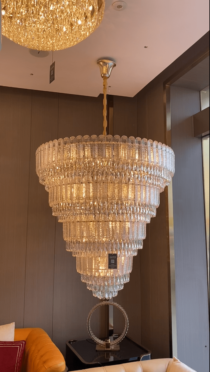 Oversized Multi - layers Luxury Gold Crystal Chandelier For Large Foyer/Hallway/Entryway - D39.4"*H59.1"/86kgWarm LightCyranlamps