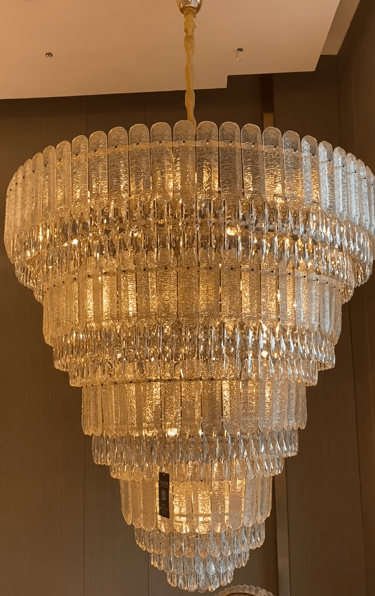 Oversized Multi - layers Luxury Gold Crystal Chandelier For Large Foyer/Hallway/Entryway - D39.4"*H59.1"/86kgWarm LightCyranlamps