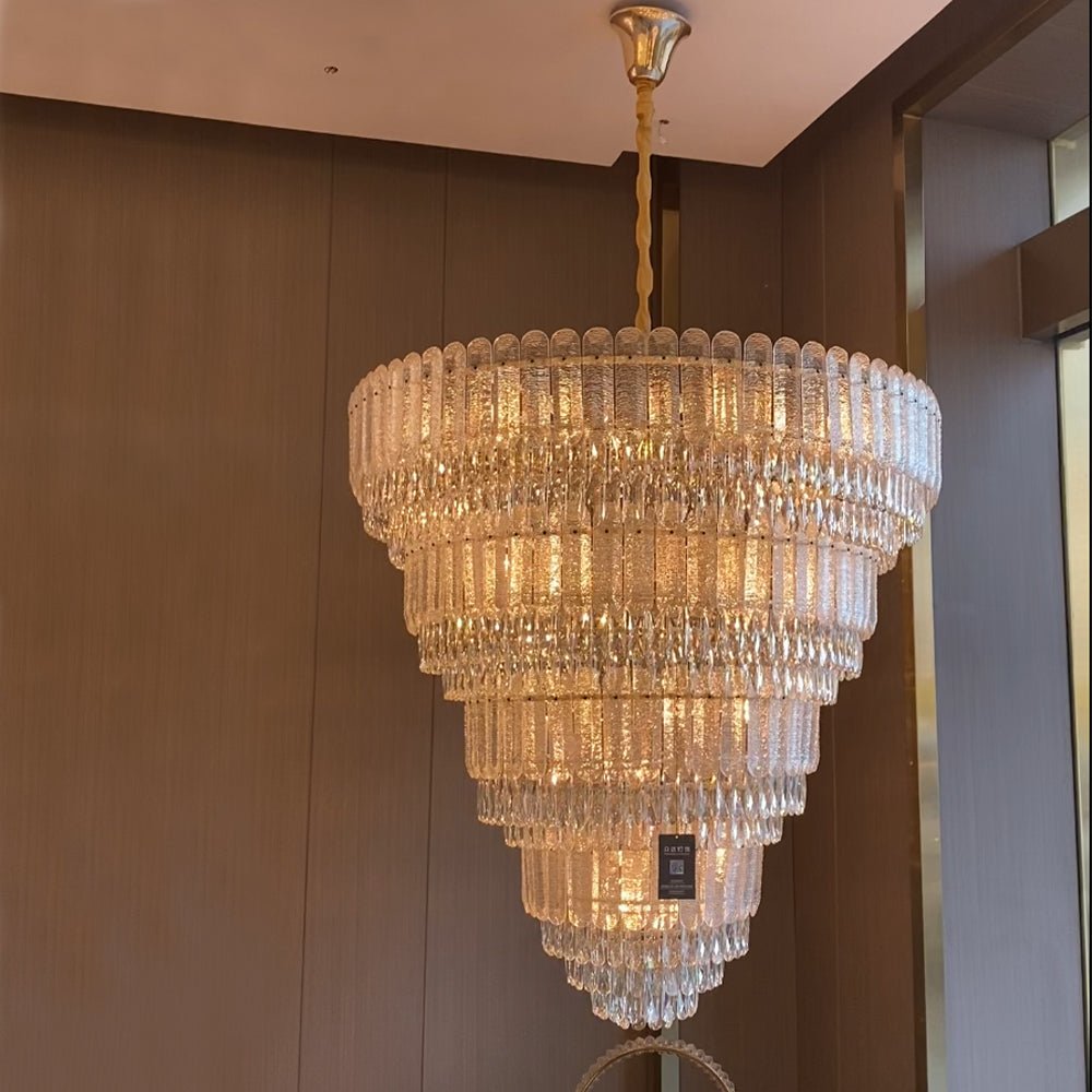 Oversized Multi - layers Luxury Gold Crystal Chandelier For Large Foyer/Hallway/Entryway - D39.4"*H59.1"/86kgWarm LightCyranlamps