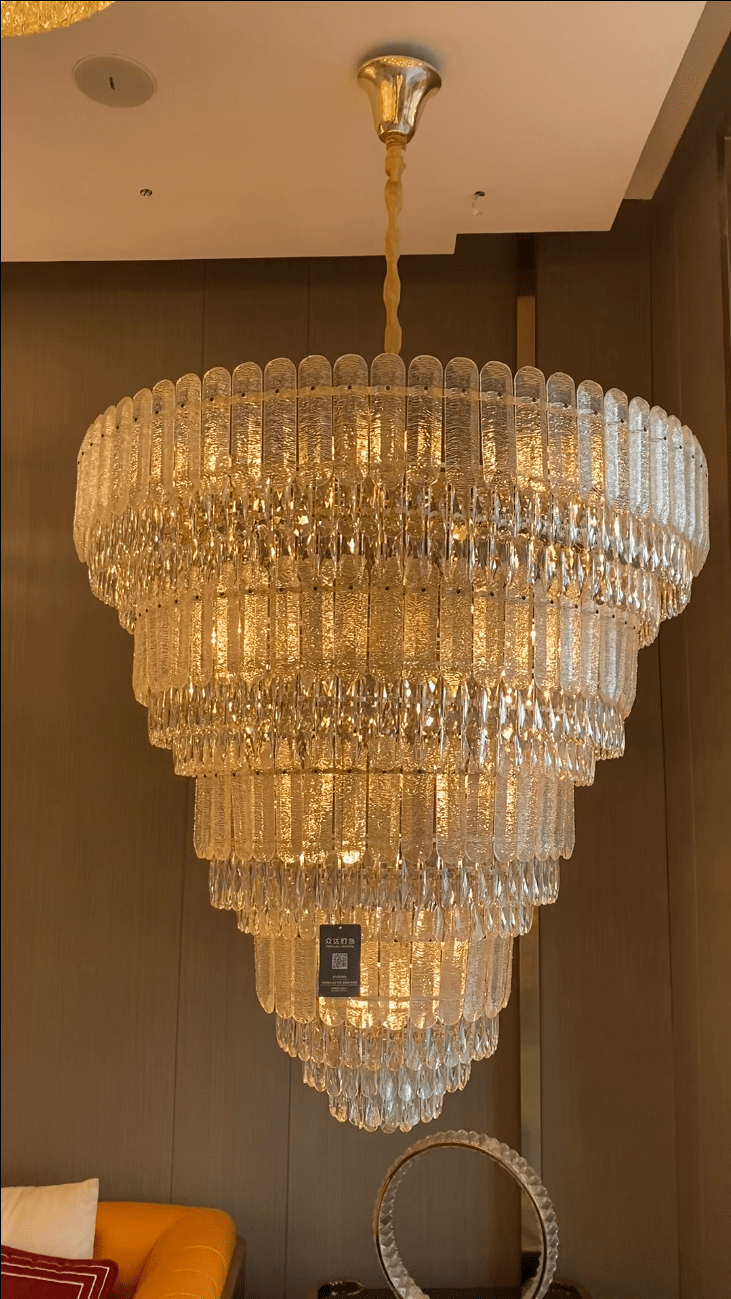 Oversized Multi - layers Luxury Gold Crystal Chandelier For Large Foyer/Hallway/Entryway - D39.4"*H59.1"/86kgWarm LightCyranlamps