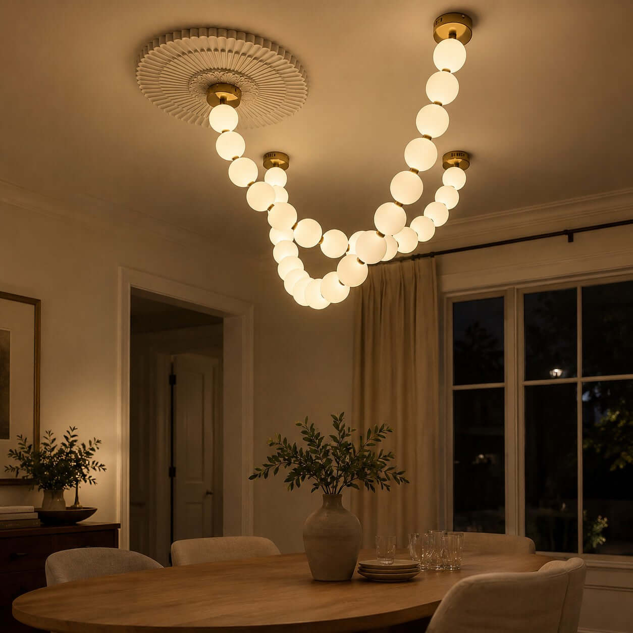 Perlina Necklace Combination Chandelier - Cyran Lamps