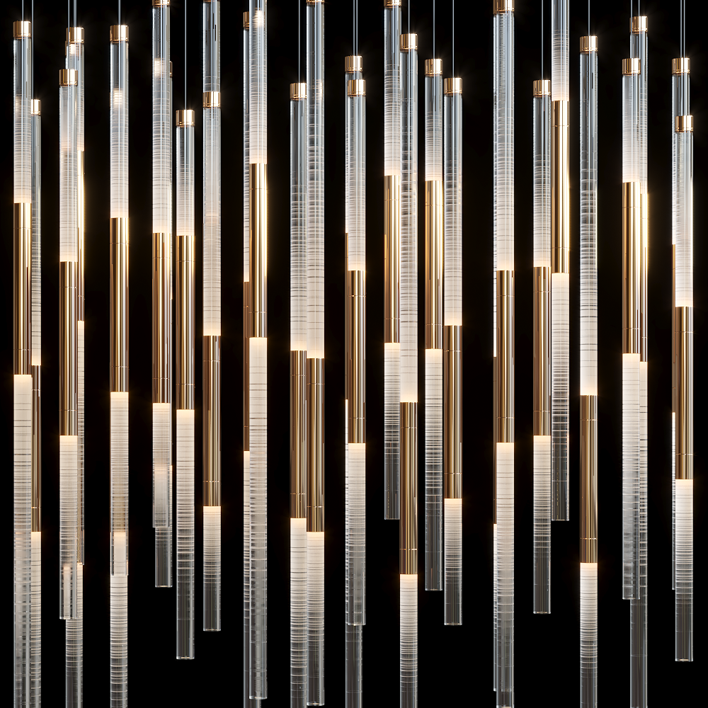 Frosted Tube Cluster Chandelier
