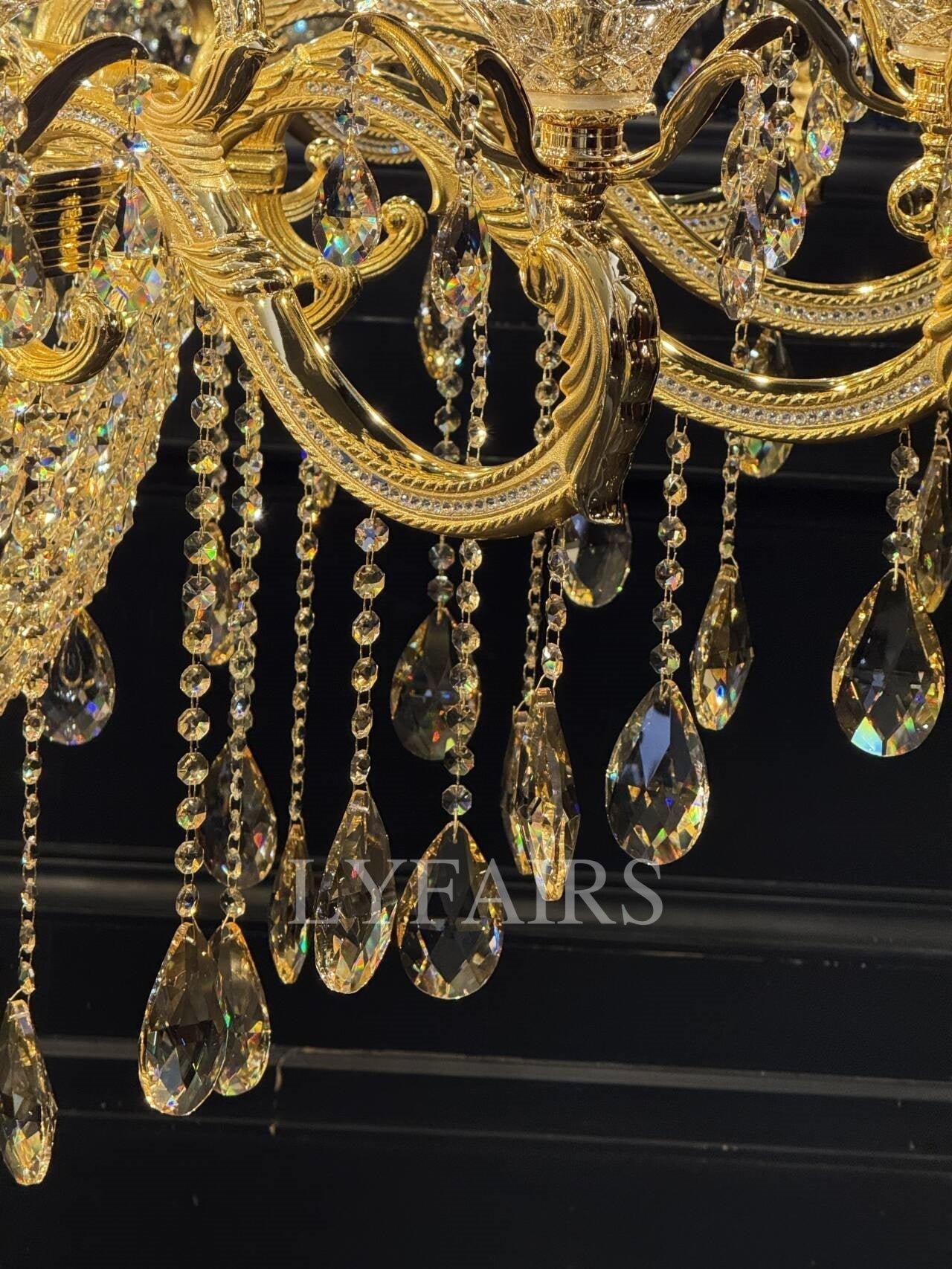 Royal Baroque Revival Vintage Chandelier Series with Waterfall Crystal