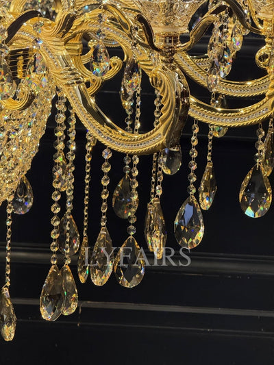 Royal Baroque Revival Vintage Chandelier Series with Waterfall Crystal