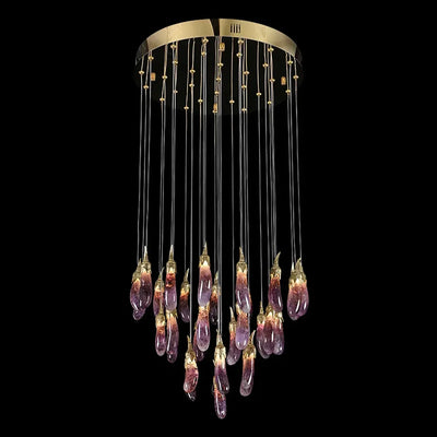 Eggplant-shaped Chandelier Purple Color - Yovalighting