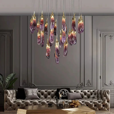 Eggplant-shaped Chandelier Purple Color - Yovalighting