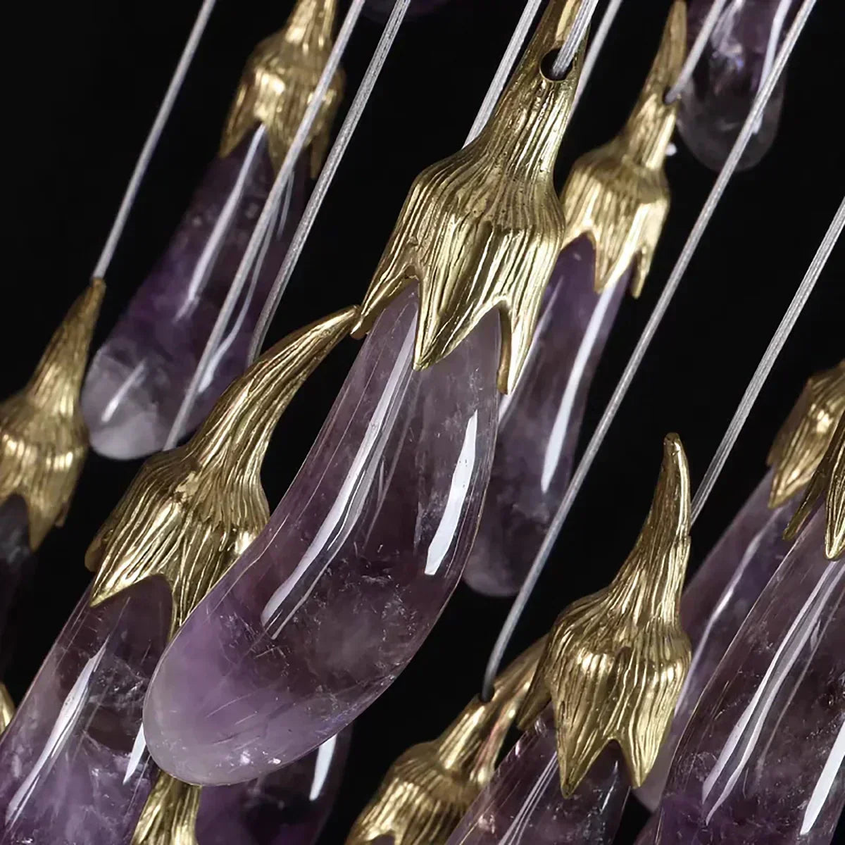 Eggplant-shaped Chandelier Purple Color - Yovalighting