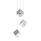 1/3/6/9 - Light Multi Glass Ice Cube Metallic Staircase Chandelier - Cyran Lamps