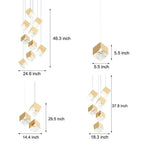 1/3/6/9 - Light Multi Glass Ice Cube Metallic Staircase Chandelier - Cyran Lamps